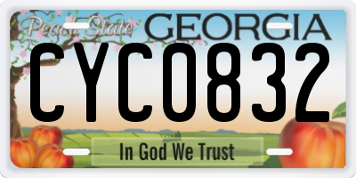 GA license plate CYC0832