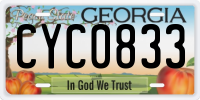 GA license plate CYC0833