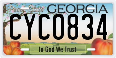 GA license plate CYC0834