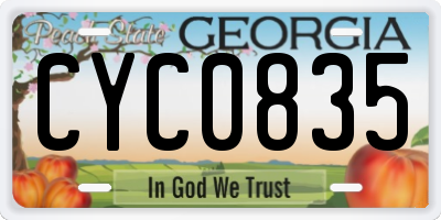 GA license plate CYC0835