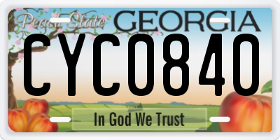 GA license plate CYC0840