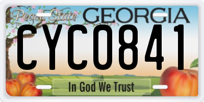 GA license plate CYC0841