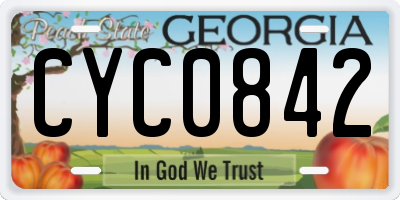 GA license plate CYC0842