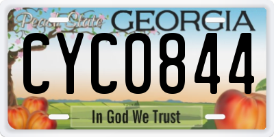 GA license plate CYC0844