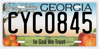 GA license plate CYC0845