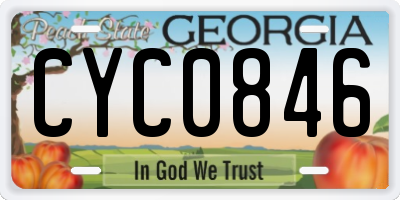 GA license plate CYC0846
