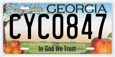 GA license plate CYC0847
