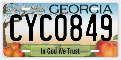 GA license plate CYC0849