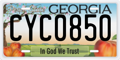 GA license plate CYC0850