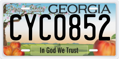 GA license plate CYC0852