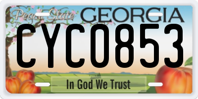 GA license plate CYC0853