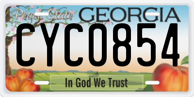 GA license plate CYC0854
