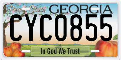 GA license plate CYC0855
