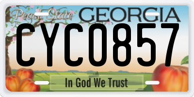 GA license plate CYC0857