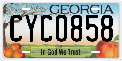 GA license plate CYC0858