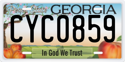 GA license plate CYC0859