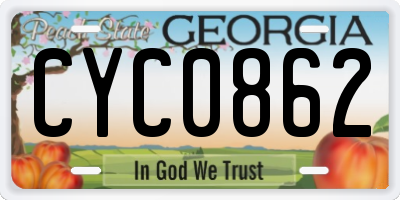 GA license plate CYC0862