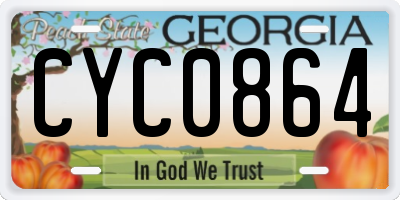 GA license plate CYC0864