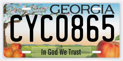 GA license plate CYC0865