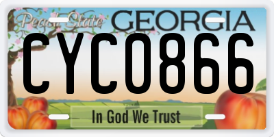 GA license plate CYC0866