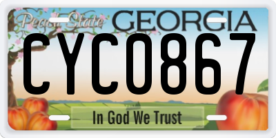 GA license plate CYC0867