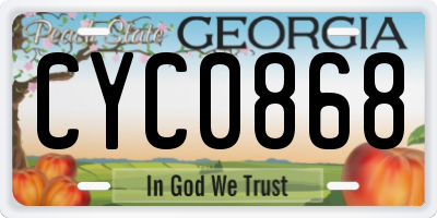 GA license plate CYC0868