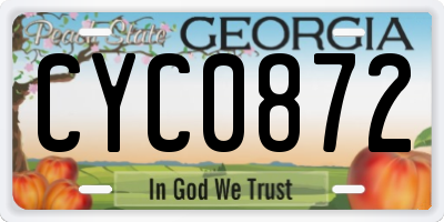 GA license plate CYC0872