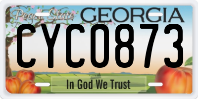 GA license plate CYC0873