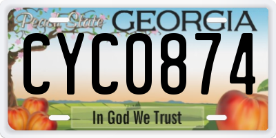 GA license plate CYC0874