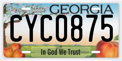 GA license plate CYC0875