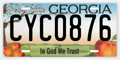 GA license plate CYC0876