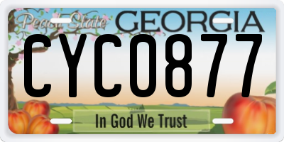 GA license plate CYC0877