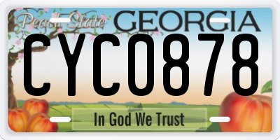 GA license plate CYC0878