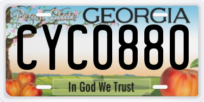 GA license plate CYC0880