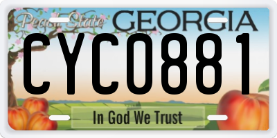 GA license plate CYC0881