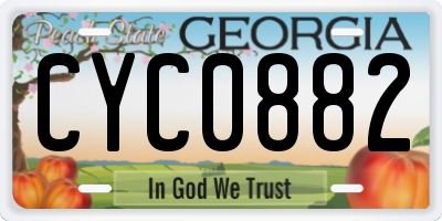 GA license plate CYC0882