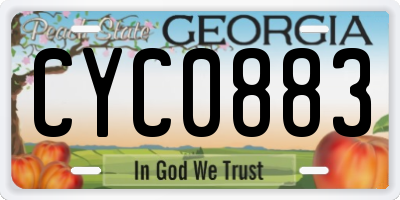 GA license plate CYC0883