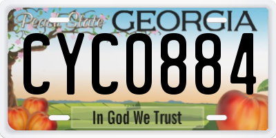 GA license plate CYC0884