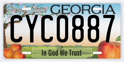 GA license plate CYC0887