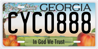 GA license plate CYC0888