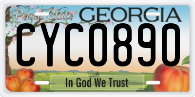 GA license plate CYC0890