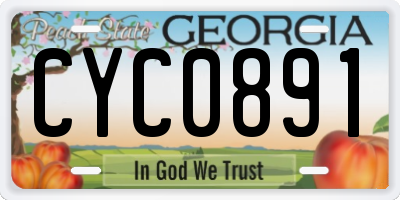 GA license plate CYC0891