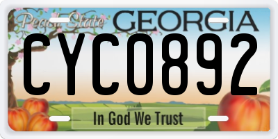 GA license plate CYC0892