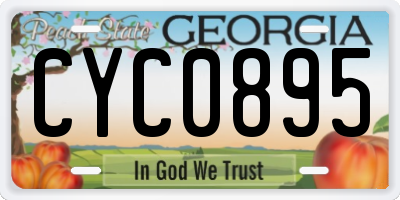 GA license plate CYC0895