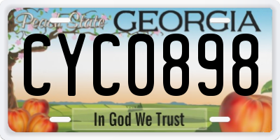 GA license plate CYC0898