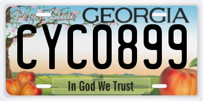 GA license plate CYC0899