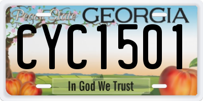 GA license plate CYC1501
