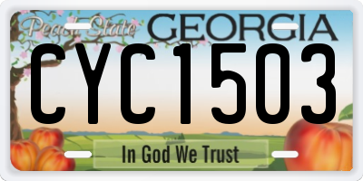 GA license plate CYC1503