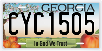 GA license plate CYC1505