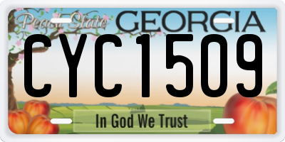 GA license plate CYC1509